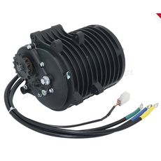 Motore elettrico BLDC QS138-C 72V 70H V3 3000W 121NM con ingranaggio 1:2.35 stella per catena 428, 15T (denti)