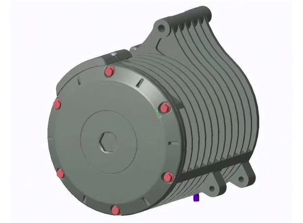 Electric motor BLDC QS138-C 72V 70H V3 3000W 121NM with gear 1:2.35 star for 428 chain, 15T (teeth), 5 image