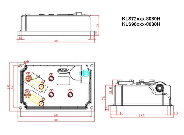 Sinus BLDC controller KLS96301-8080H, 24V-96V, 300A, 2 image Sinus BLDC controller KLS96301-8080H, 24V-96V, 300A, 2 image