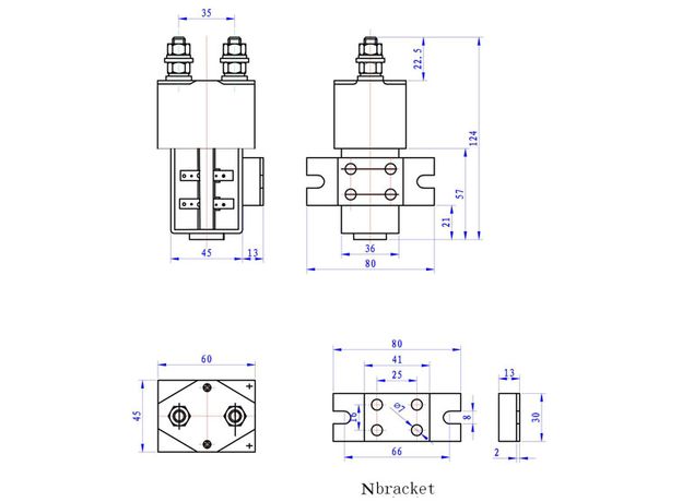 Power contactor ZJW 200A 96V 108V 120V 144V, 2 image