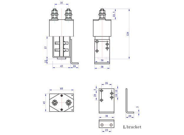 Power contactor ZJW 200A 96V 108V 120V 144V, 3 image