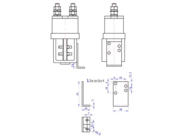 Power contactor ZJW 400A 12V 24V 36V 48V 72V, 3 image