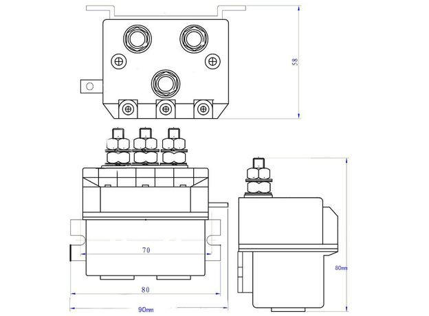 Reversing contactor ZJWT 150A 24V 36V 48V, 2 image